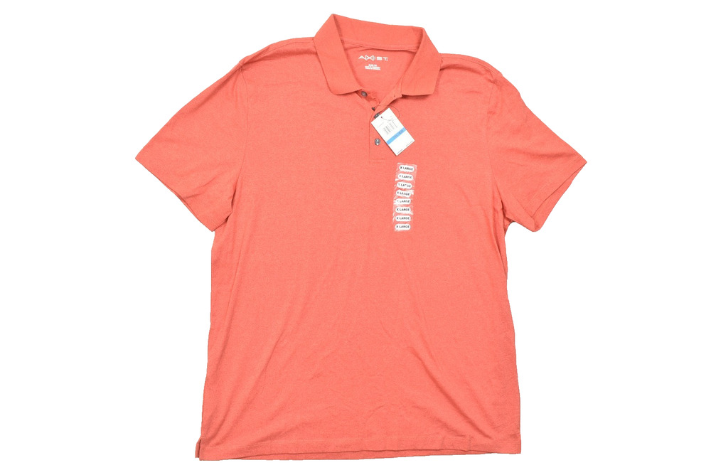 Axist Men's Polo Shirt Size XL Slim Fit Ribbon Red Short Sleeve New With Tags